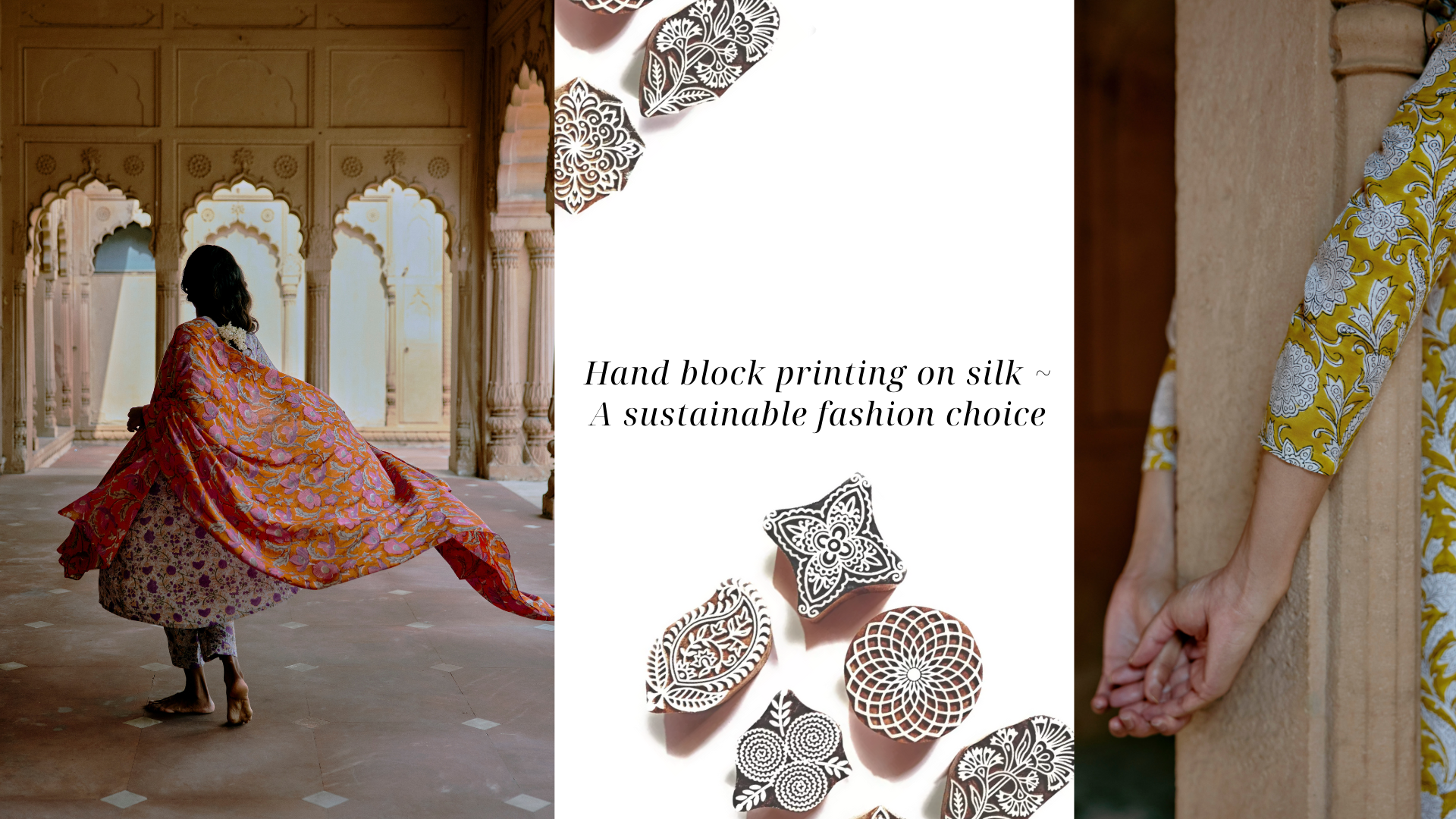 The beauty of hand block printing on Silk Fabric