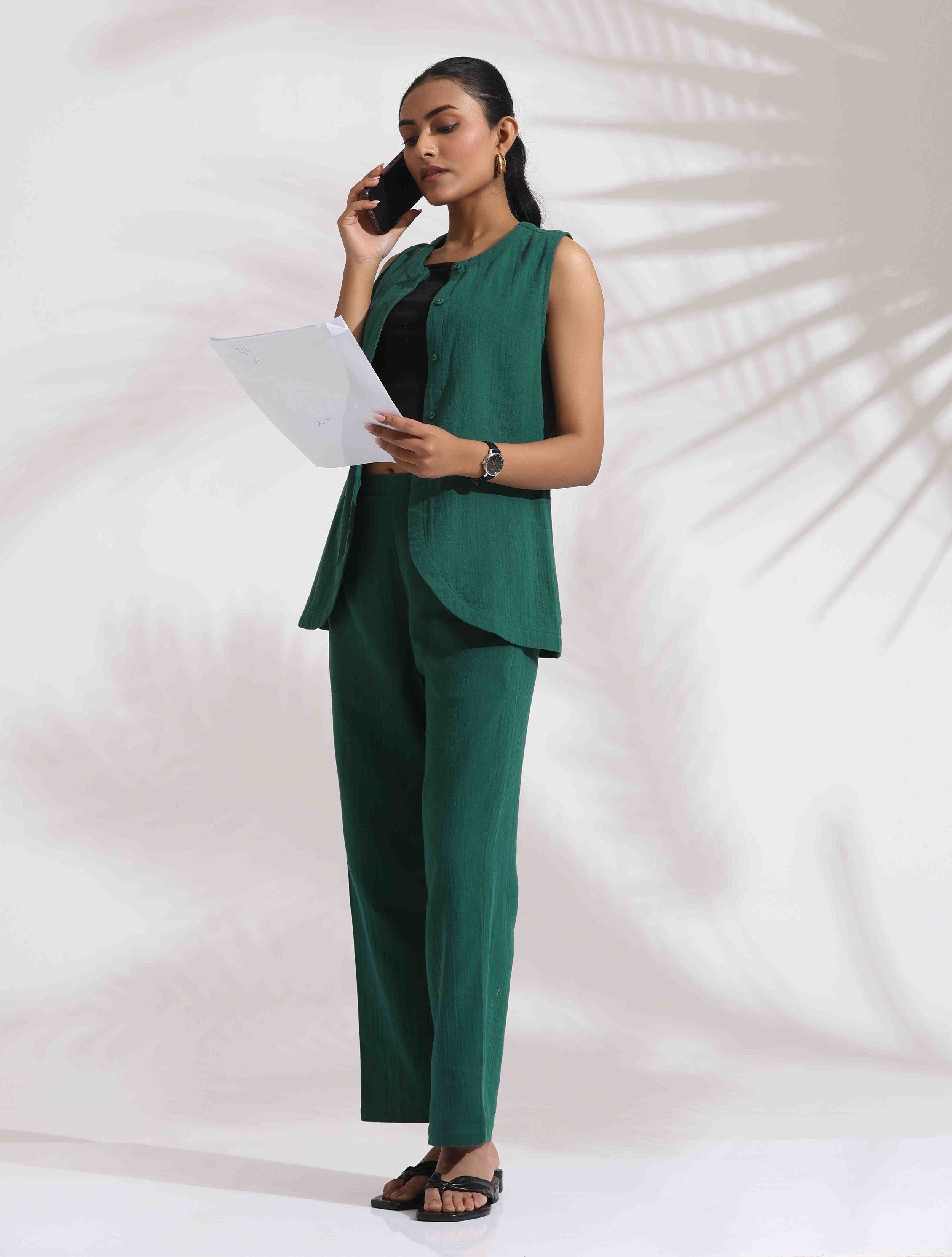 trueBrowns Green Cotton Co-ord Set