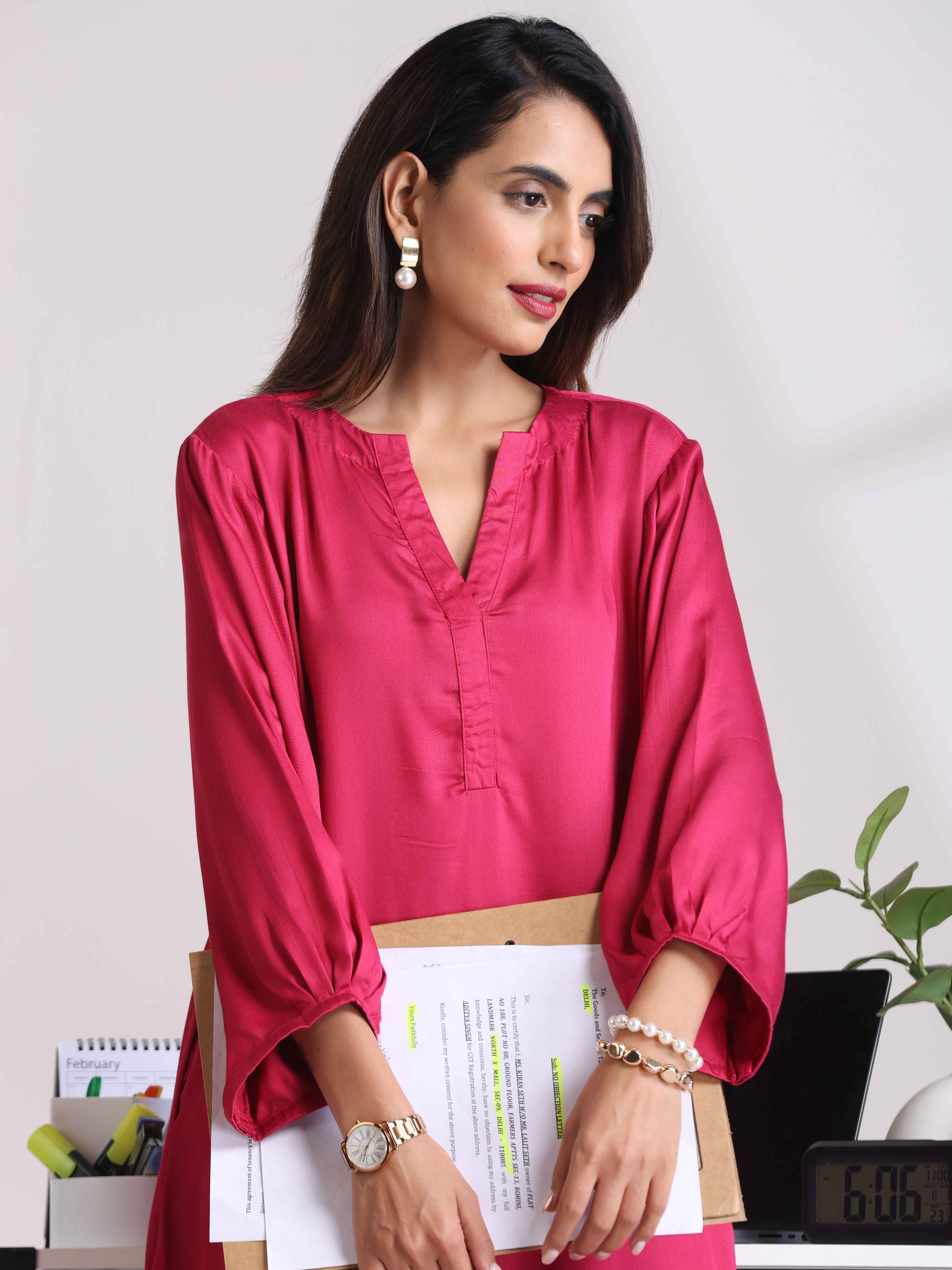 Pink Modal Satin Relax Co-ord Set