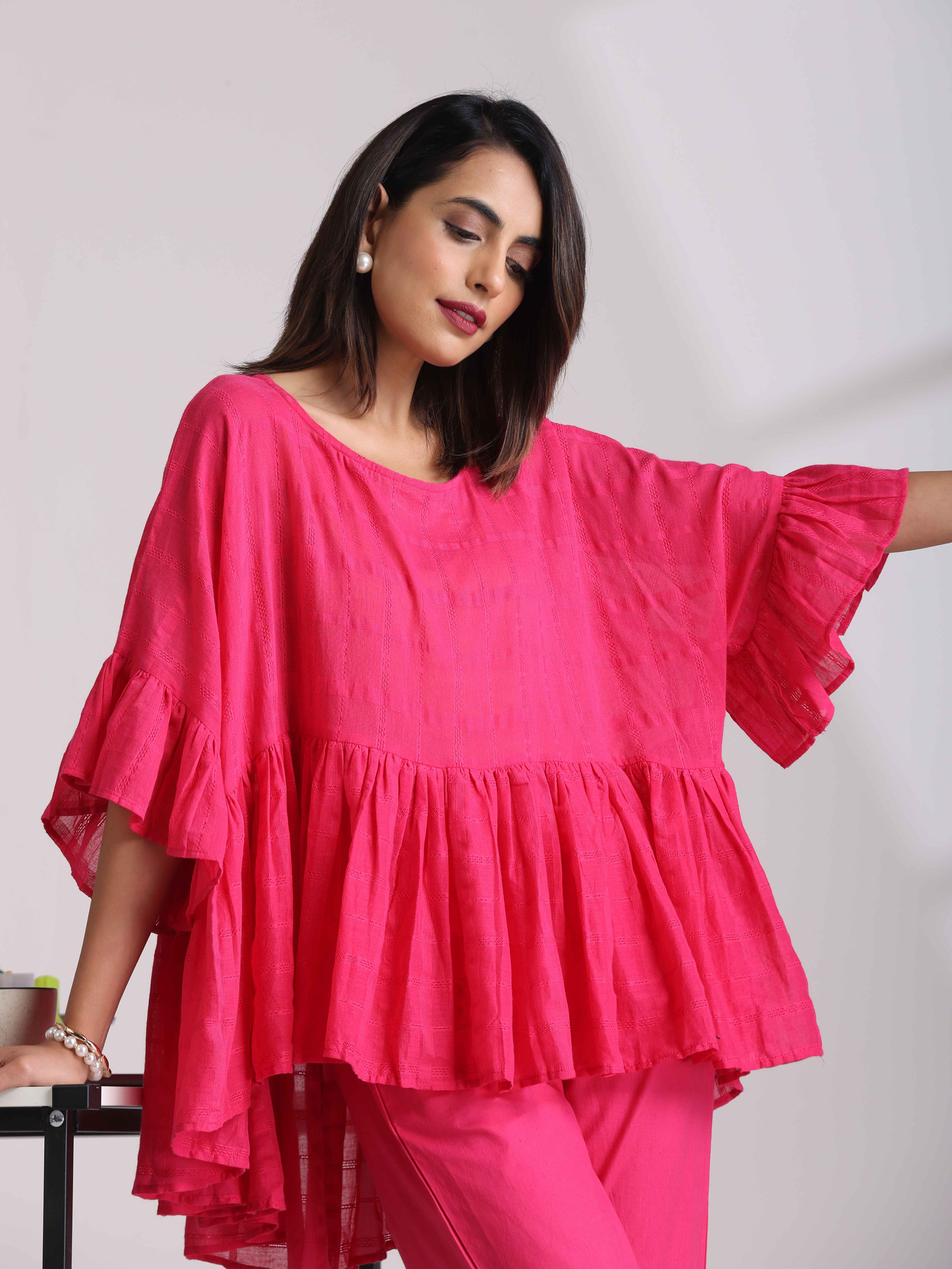 trueBrowns Pink Cotton Co-ord set