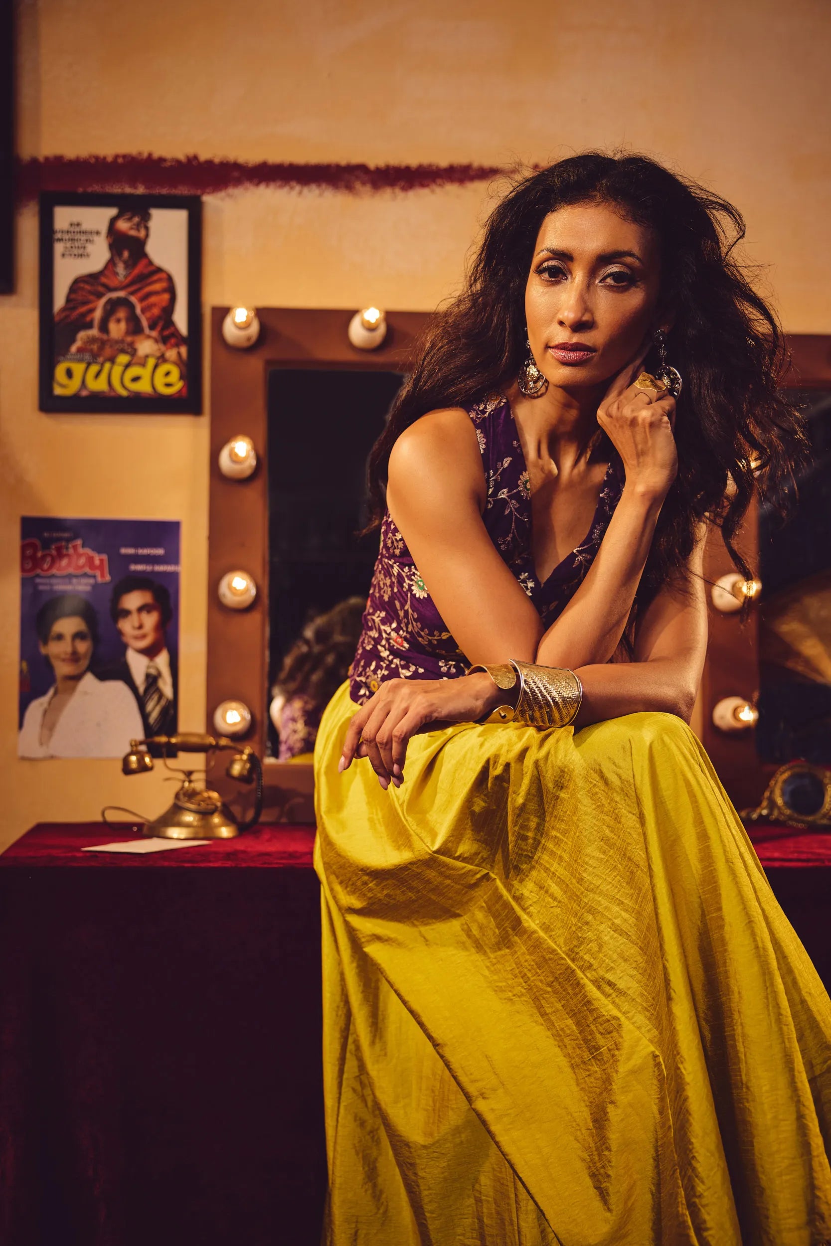 trueBrowns Purple Brocade Jacket Skirt Co-ord Set