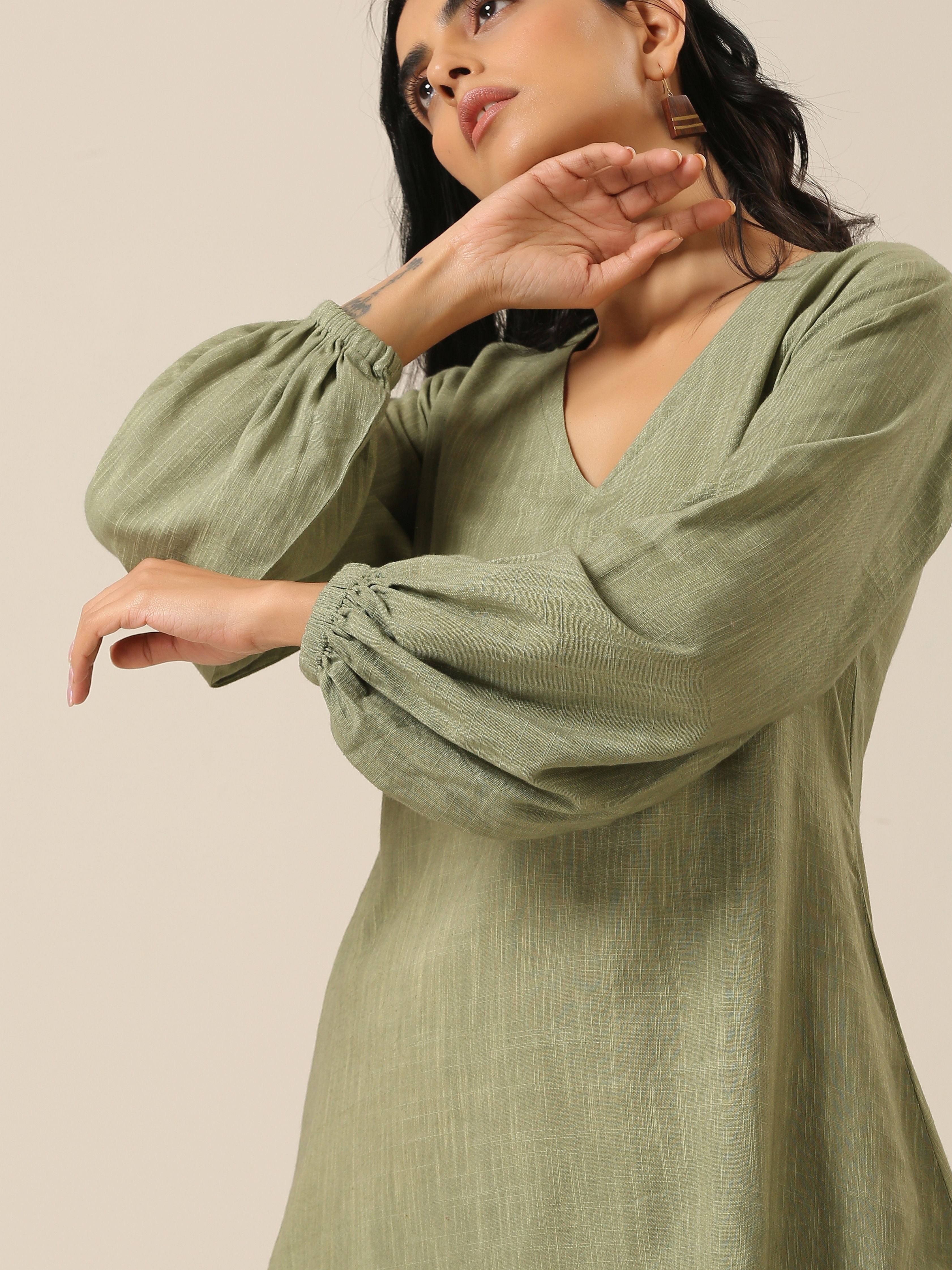 Sage Slub Textured Short Co-Ord Set