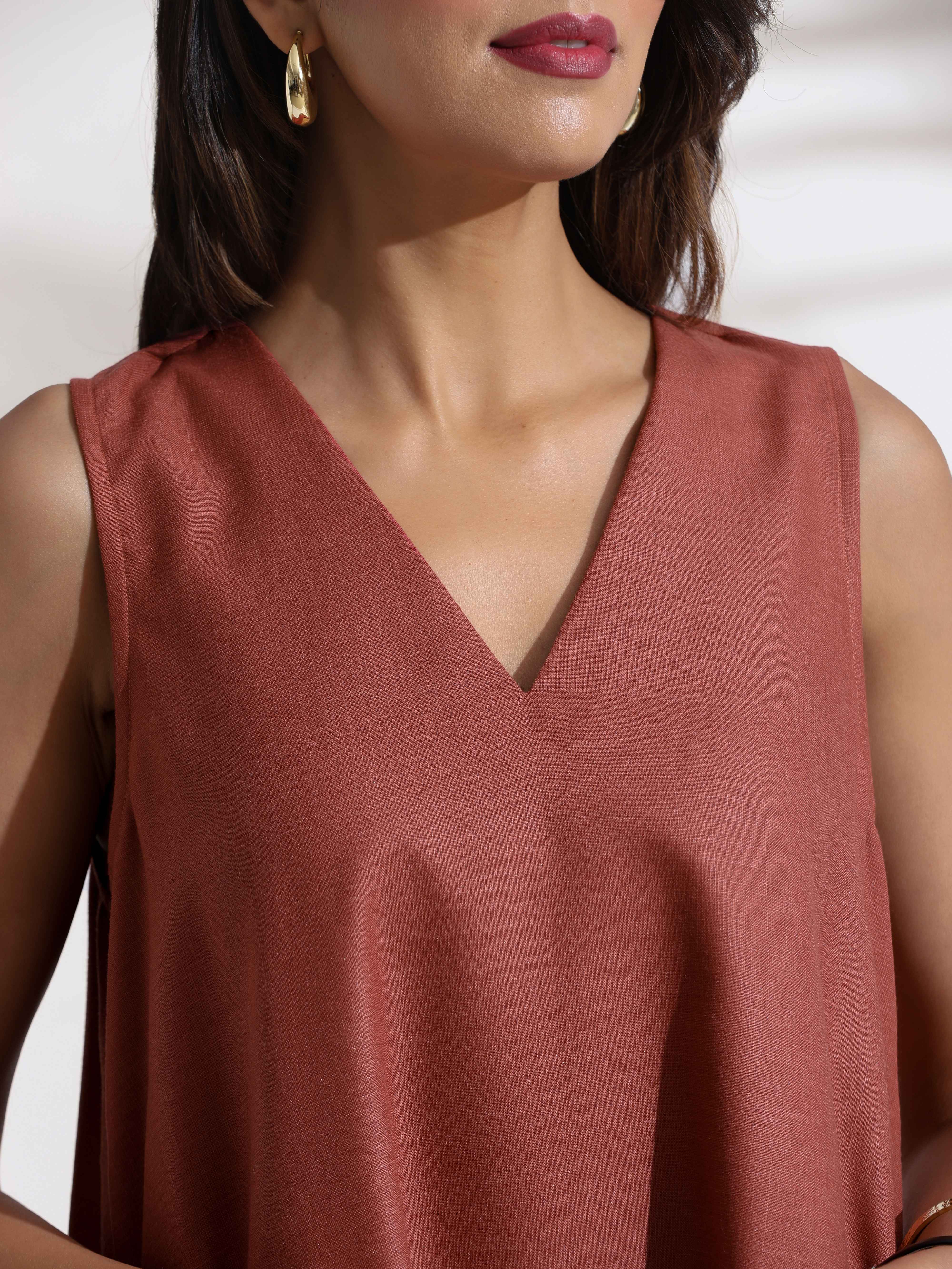 trueBrowns Pink Slub Dress