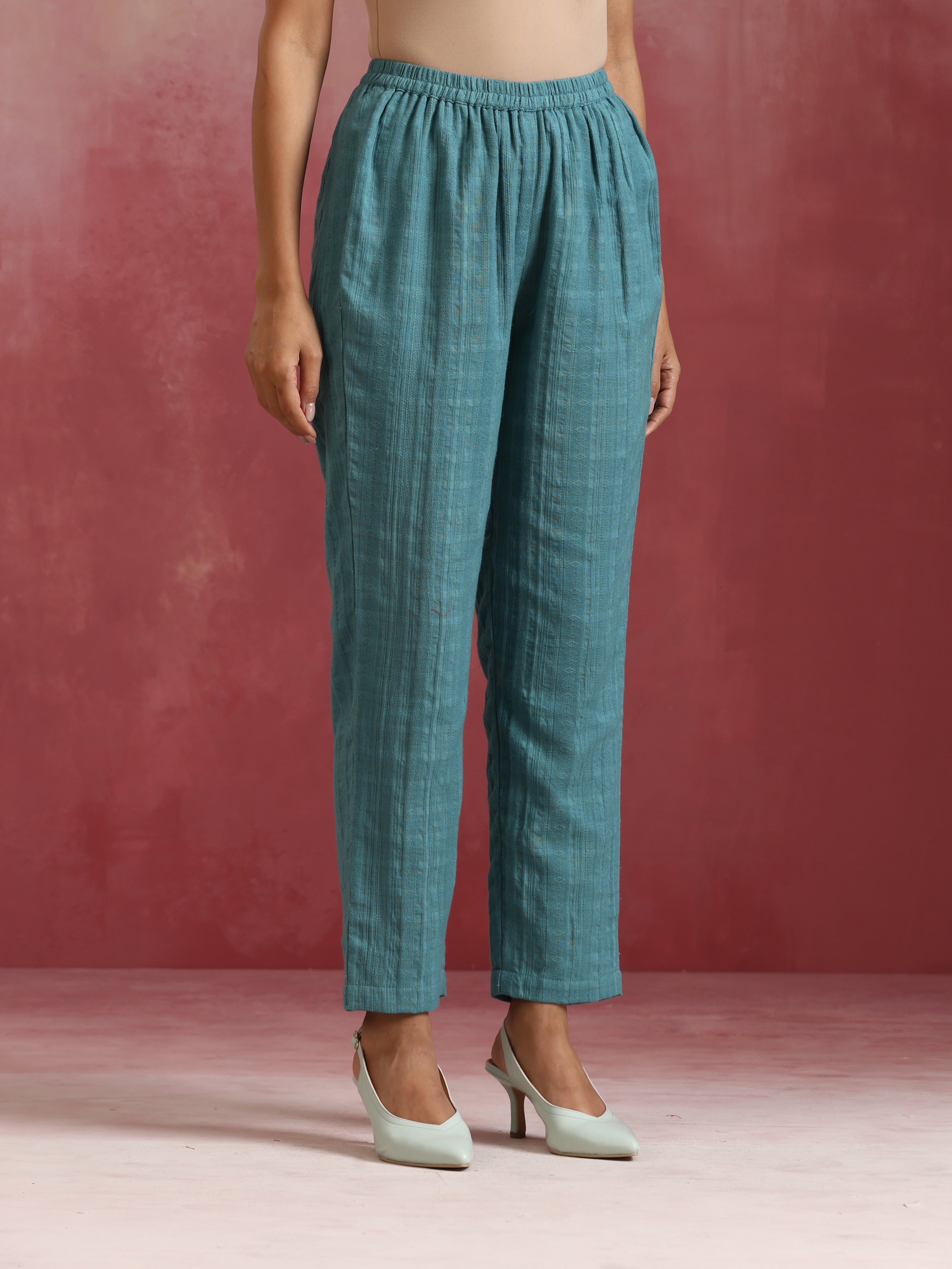 trueBrowns Light Blue Cotton Dobby Co-ord set