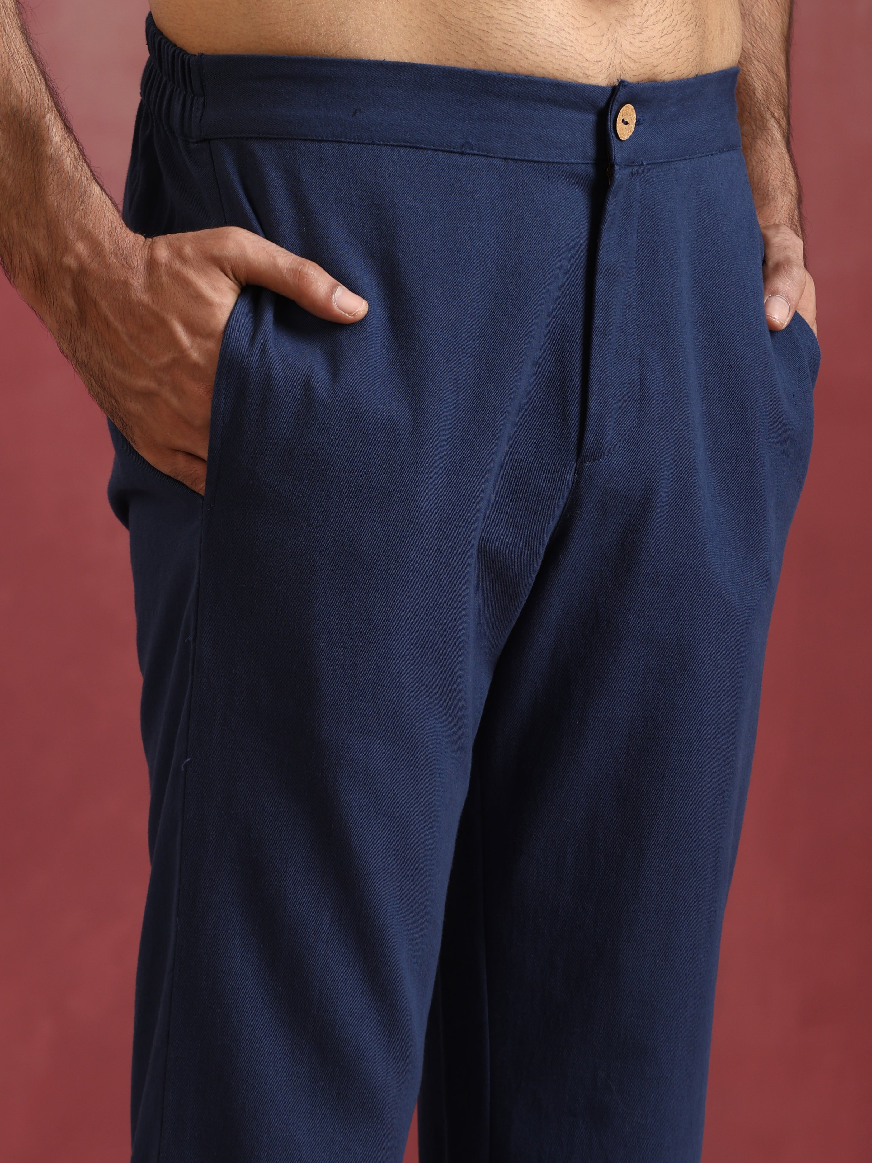 trueBrowns Men's Navy Cotton Co-ord set