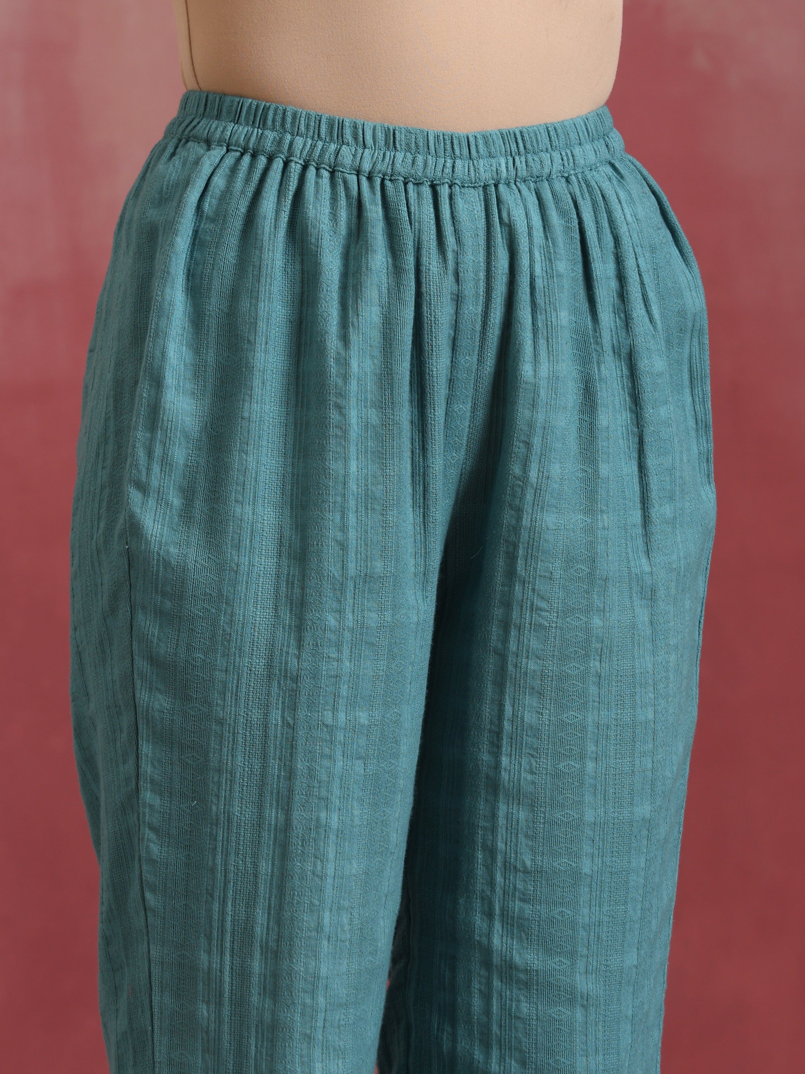 trueBrowns Light Blue Cotton Dobby Co-ord set