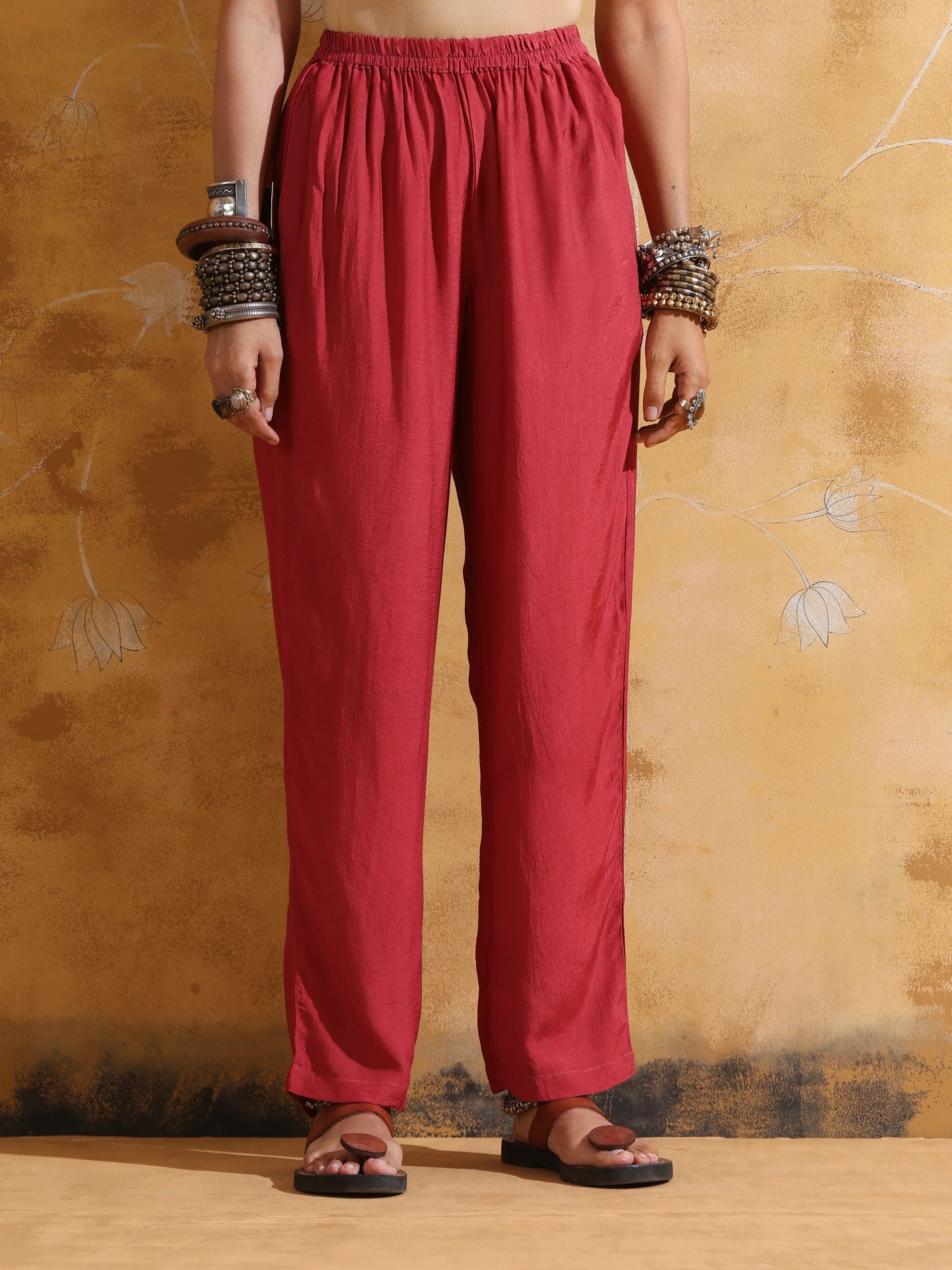 trueBrowns Peach Mint Jaal Print Muslin Silk High-slit Kurta Set