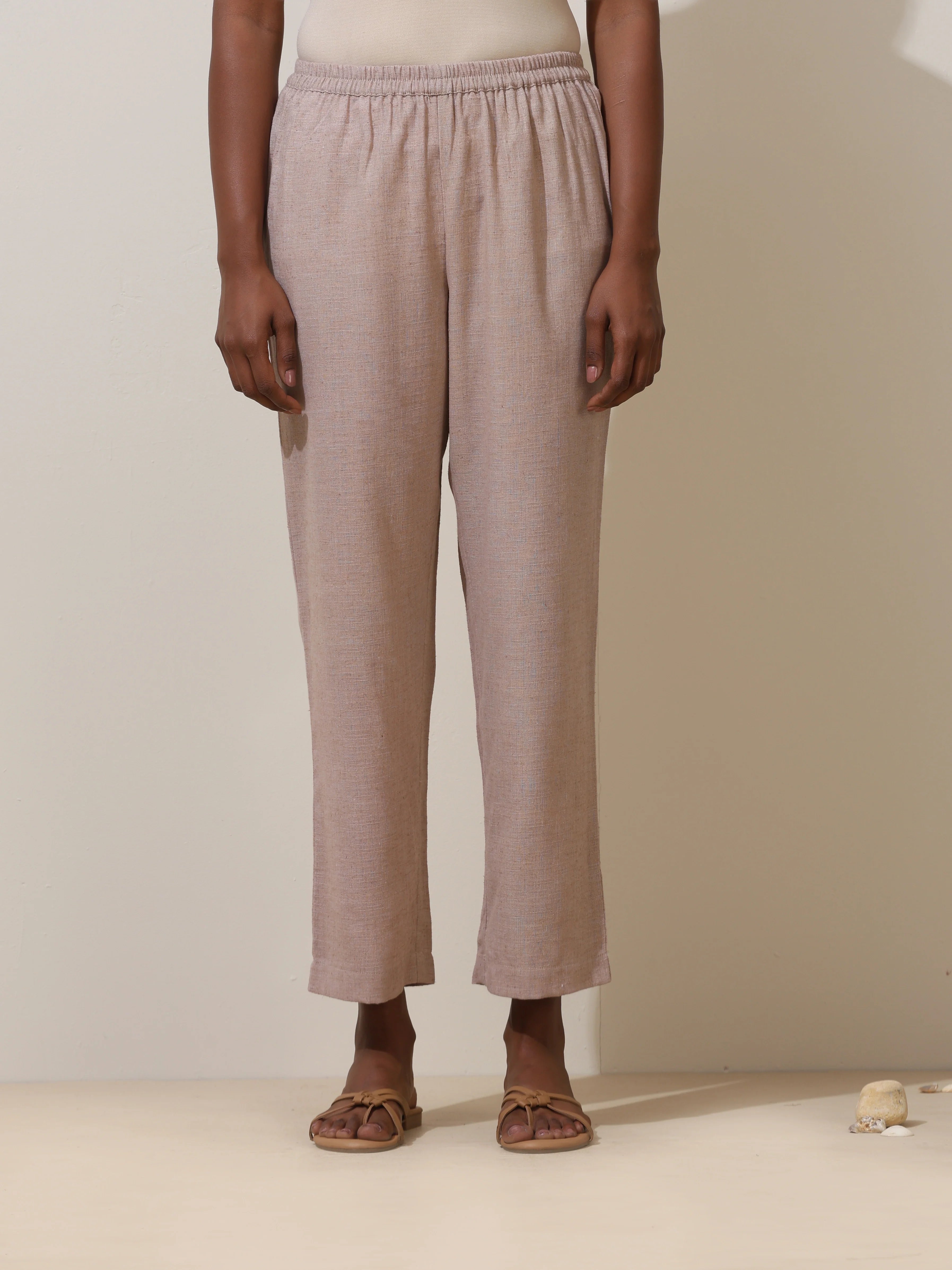 trueBrowns Fern Green Crochet Natural Cotton Kurta Pant Set