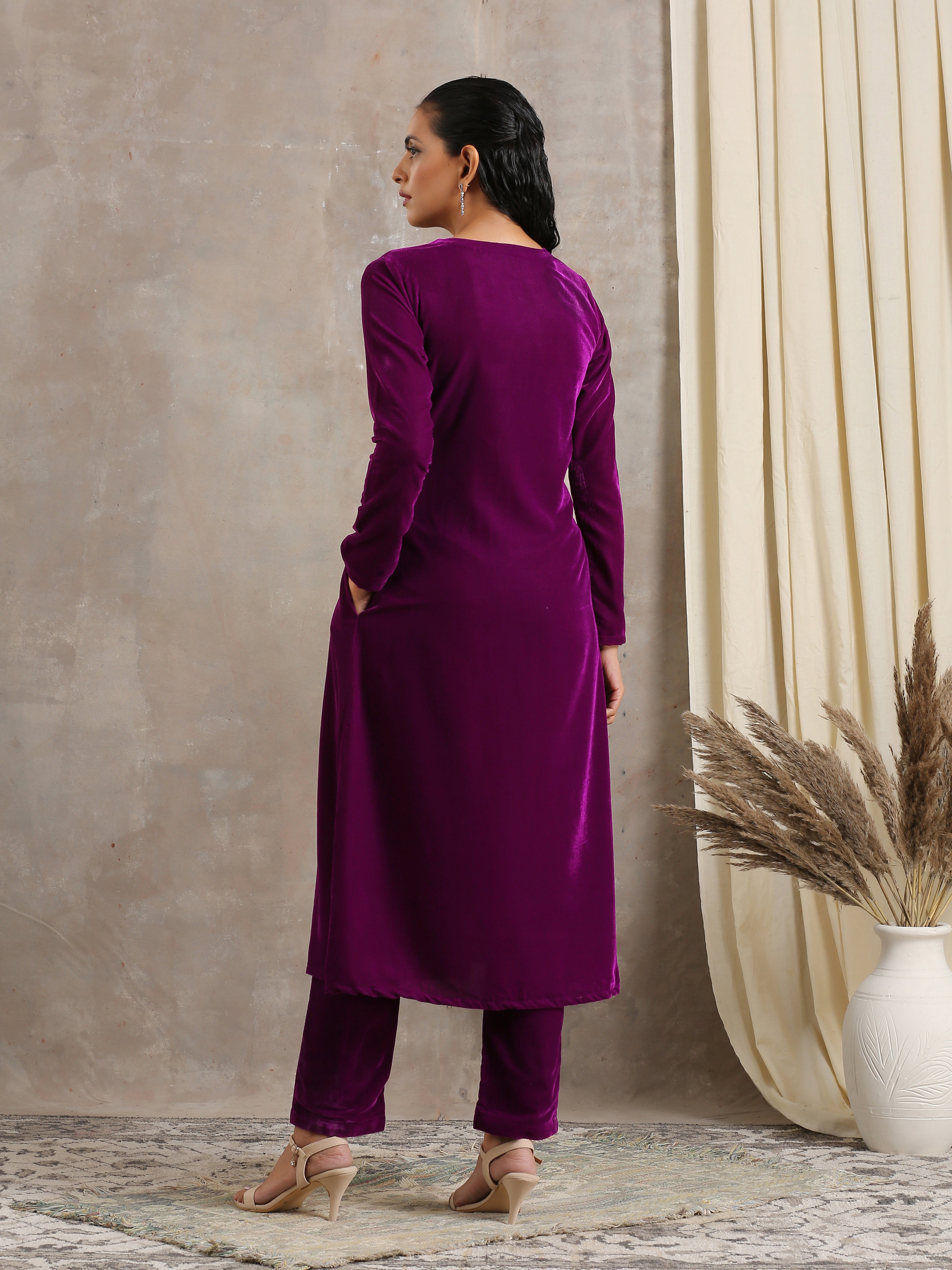 Wine Velvet Angrakha