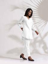 trueBrowns White Cotton Blend Co-ord Set