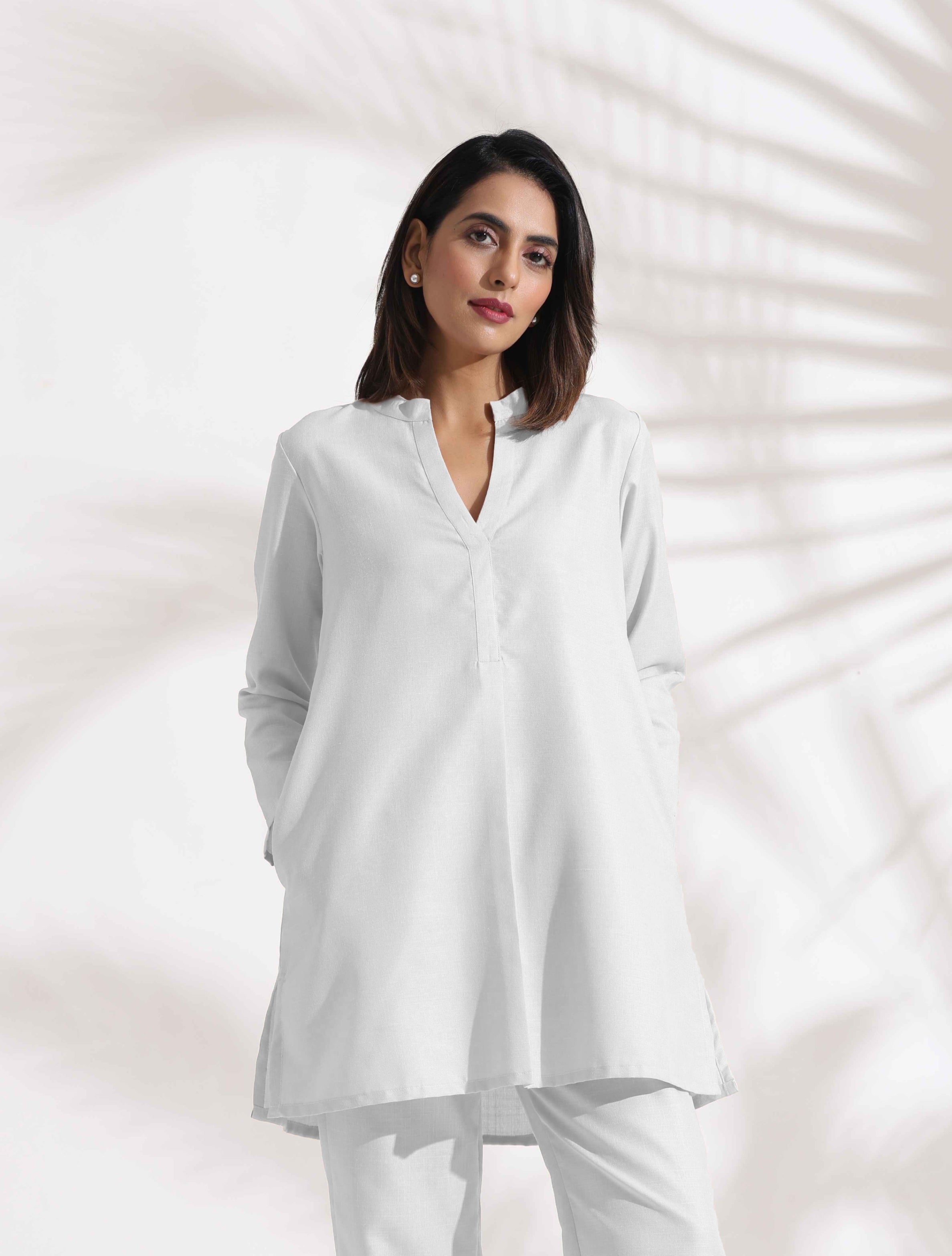 trueBrowns White Cotton Blend Co-ord Set