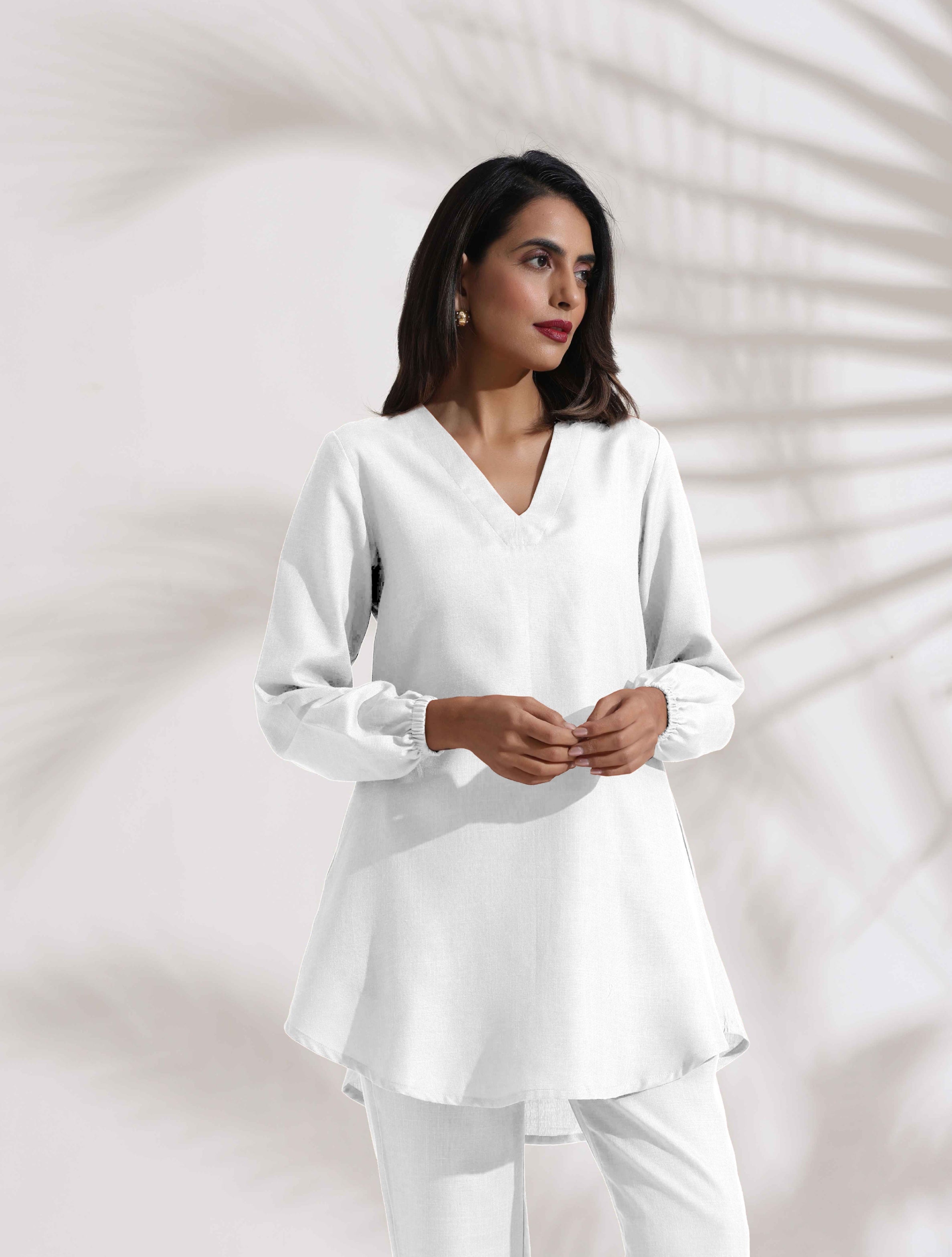 trueBrowns White Cotton Blend Co-ord Set