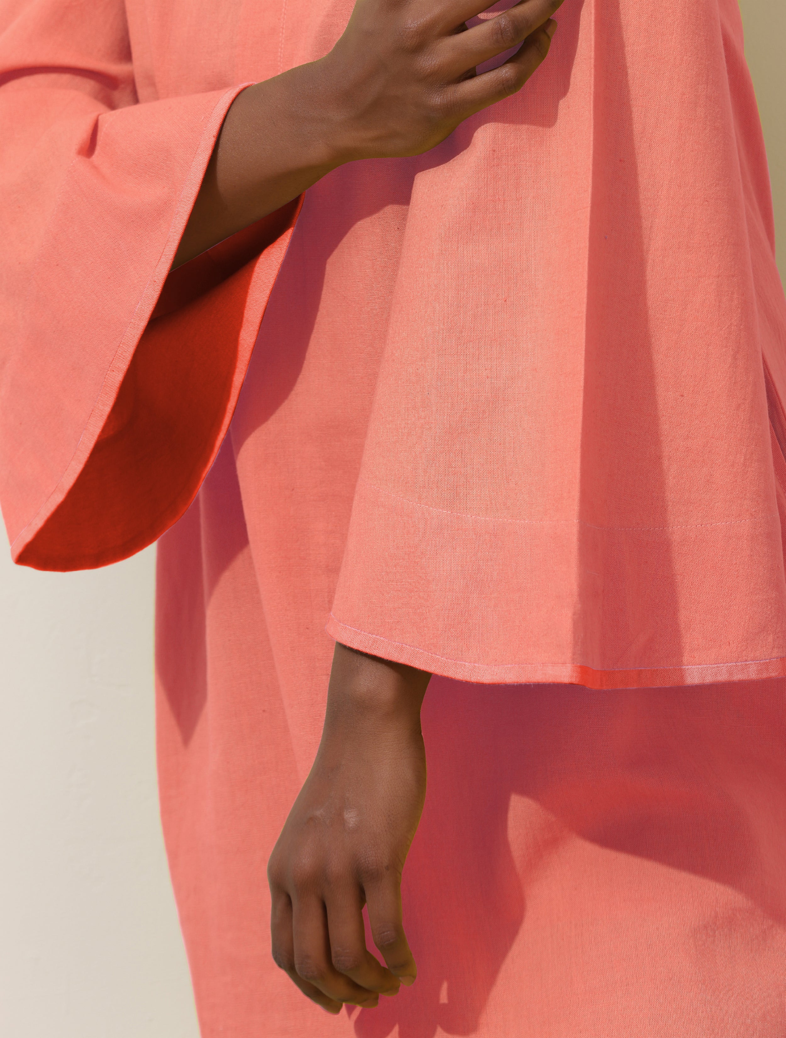 trueBrowns Pink Cotton Blend Short Dress