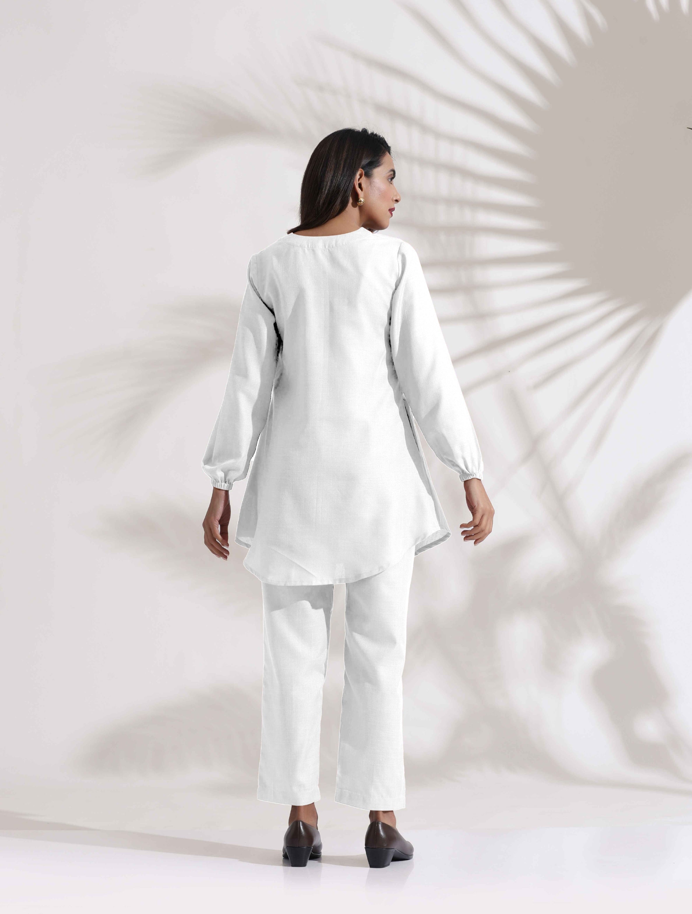 trueBrowns White Cotton Blend Co-ord Set