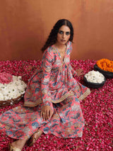 trueBrowns Orange Print Sharara Set