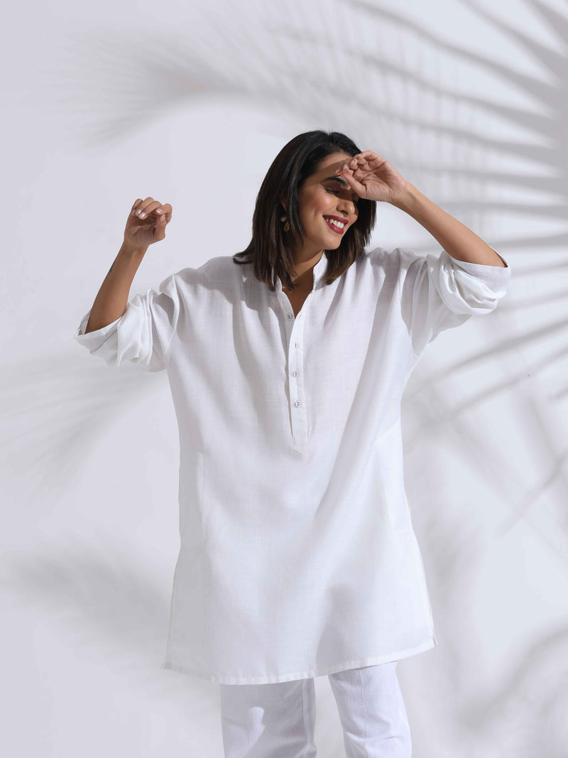 trueBrowns White Unisex Freesize Holi Kurta