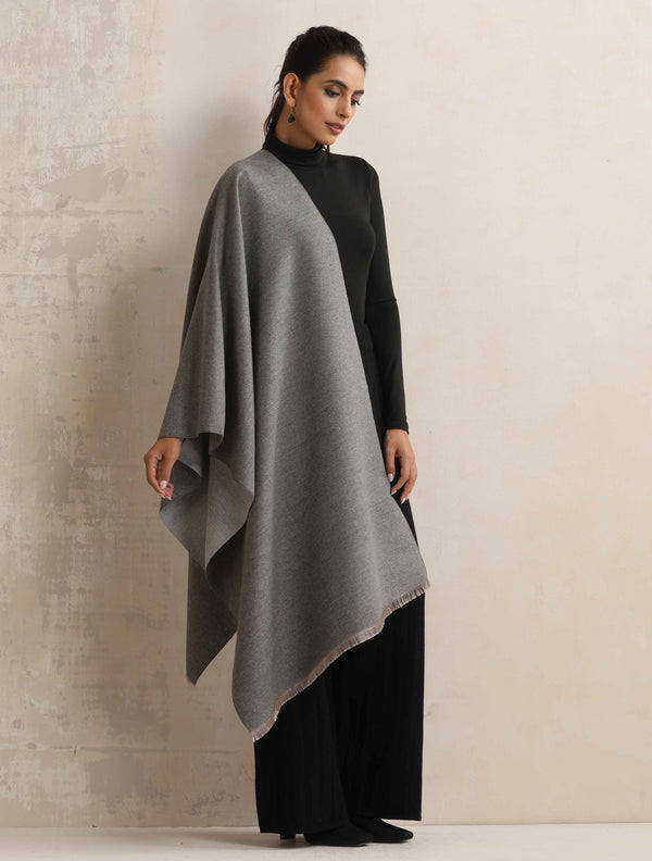 trueBrowns Grey Reversible Woollen Stole