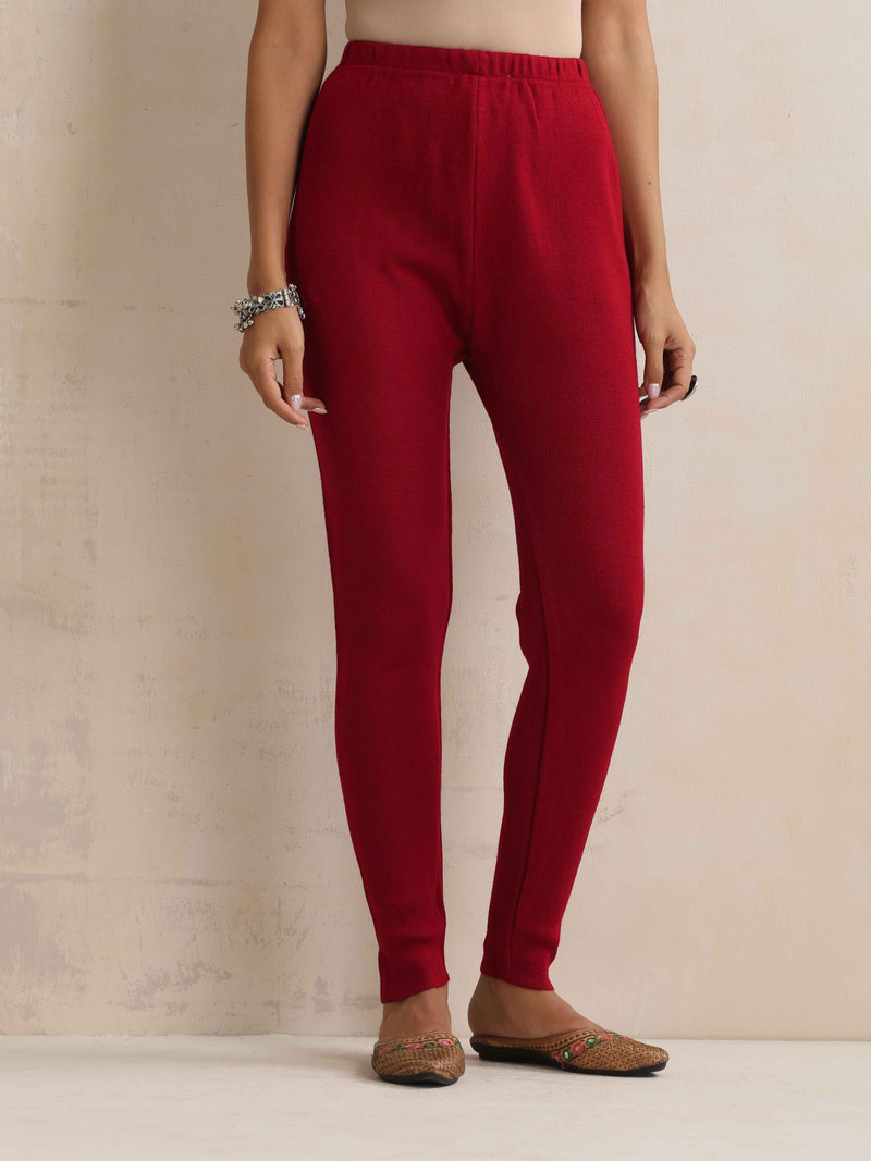 trueBrowns Maroon Woollen Leggings