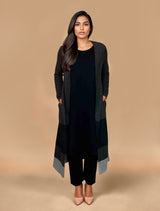 trueBrowns Dark Grey Woollen Cape