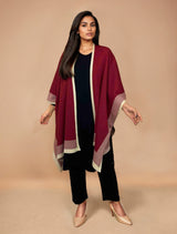 trueBrowns Maroon Woollen Kaftan Cape