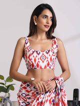 trueBrowns Carrot Muslin Ikat Sleeveless Blouse