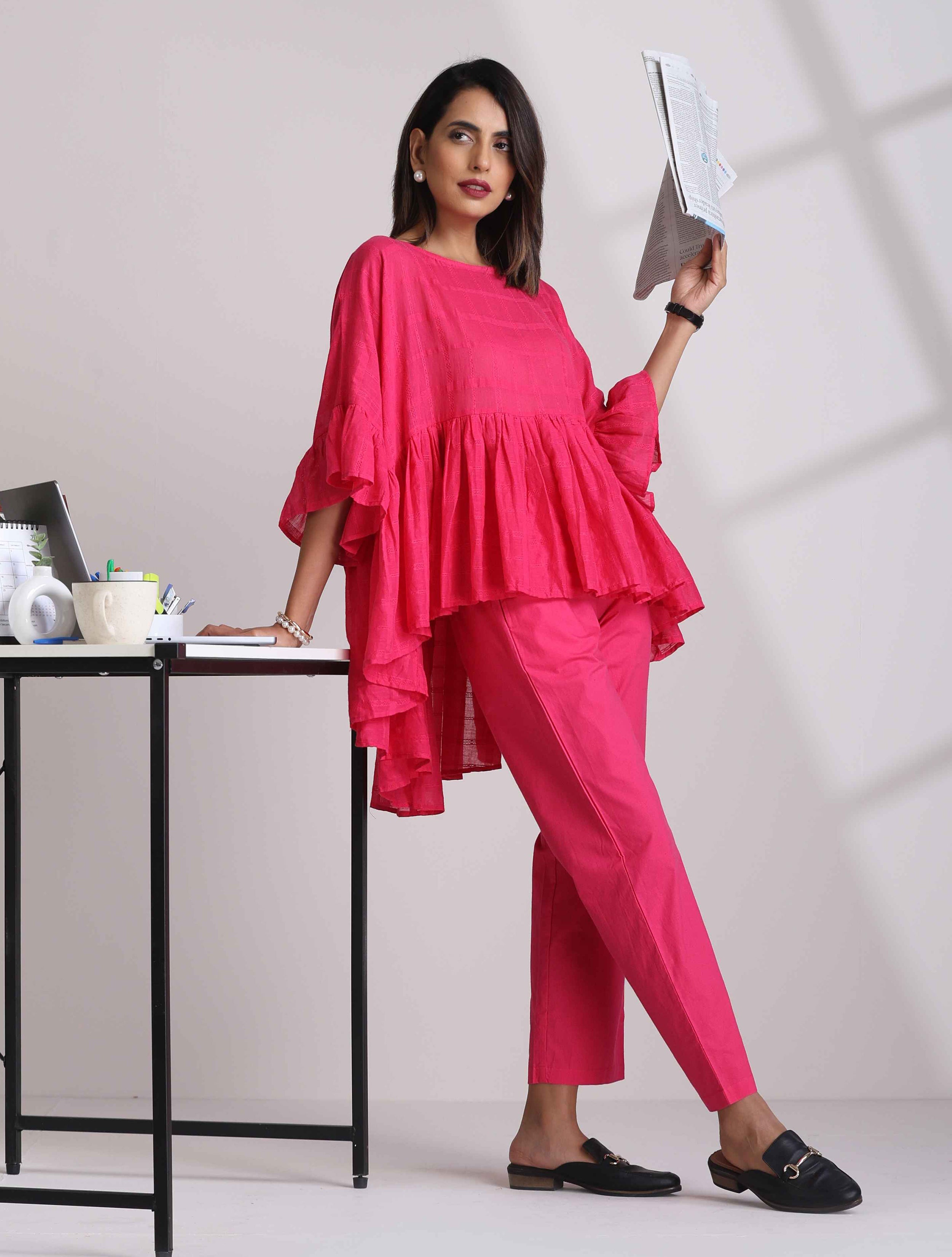 trueBrowns Pink Cotton Co-ord set