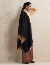 trueBrowns Black Reversible Woollen Stole