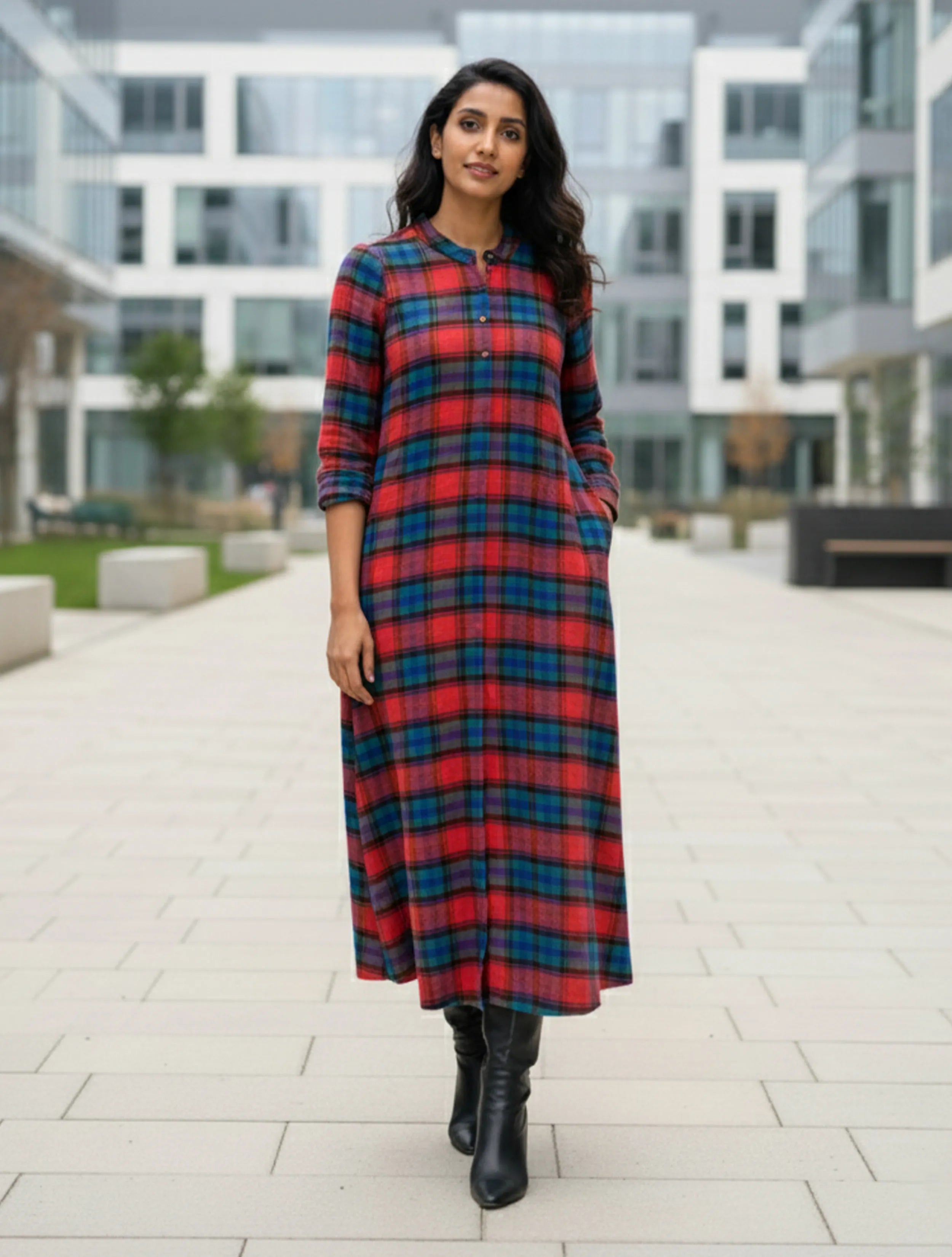 trueBrowns Red Check Dress