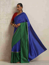 trueBrowns Blue Silk Ready To Wear Saree