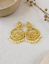 trueBrowns Mirror And Pearl Chandbali Earrings