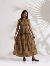 trueBrowns Beige Cotton Skirt Co-ord Set