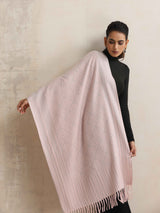 trueBrowns Pink Geometric Woollen Stole