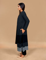 trueBrowns Dark Grey Woollen Cape