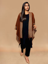 trueBrowns Brown Woollen Kaftan Cape