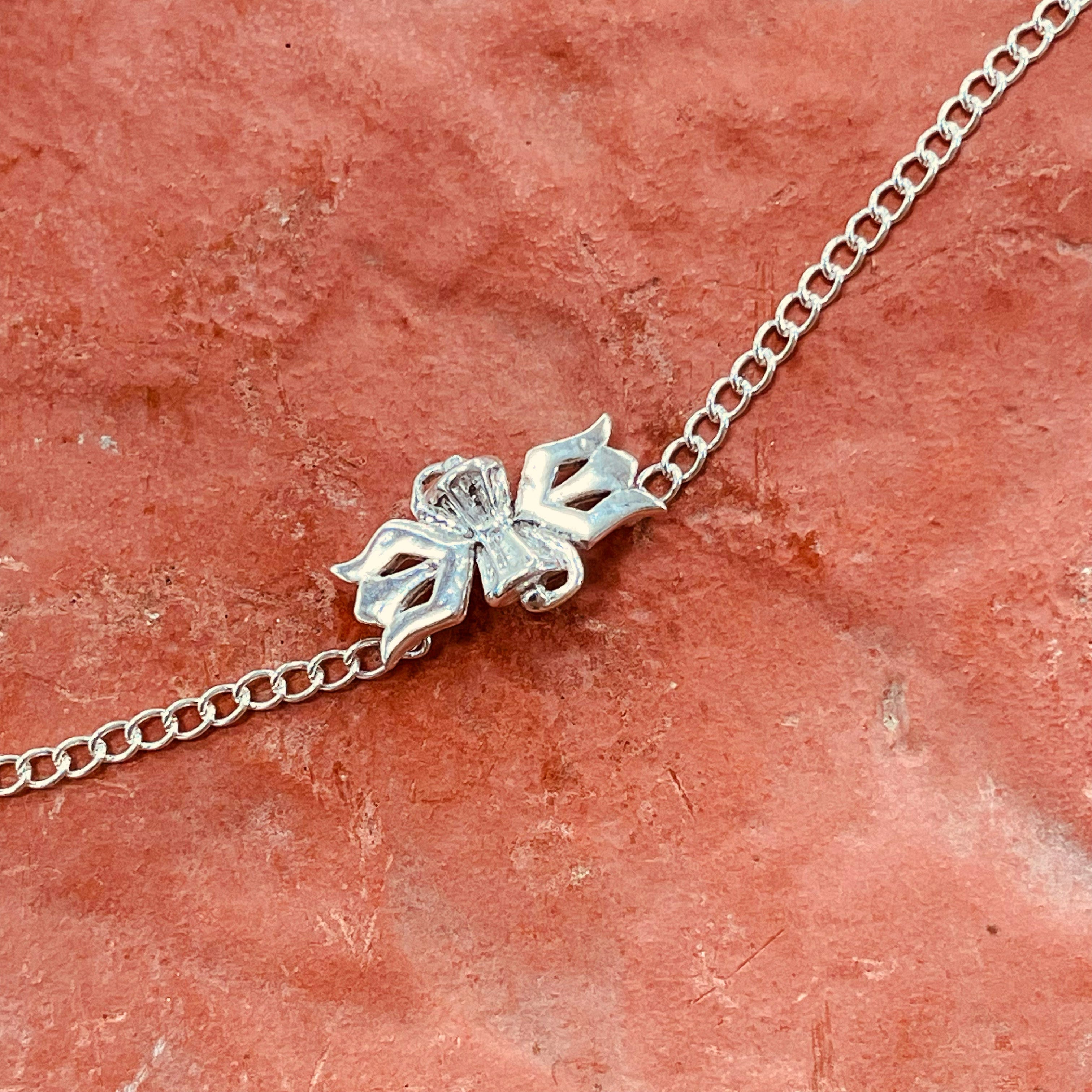 trueBrowns Men 925 Sterling Silver Lord Shiva Trishul Silver Chain Bracelet