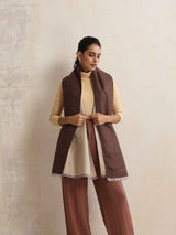 trueBrowns Dark Brown Reversible Woollen Stole