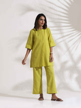 trueBrowns Lime Slub Co-ord Set