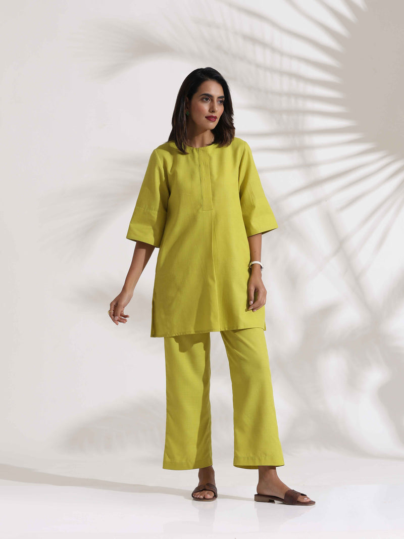 trueBrowns Lime Slub Co-ord Set