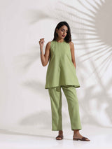 trueBrowns Green Slub Co-ord Set