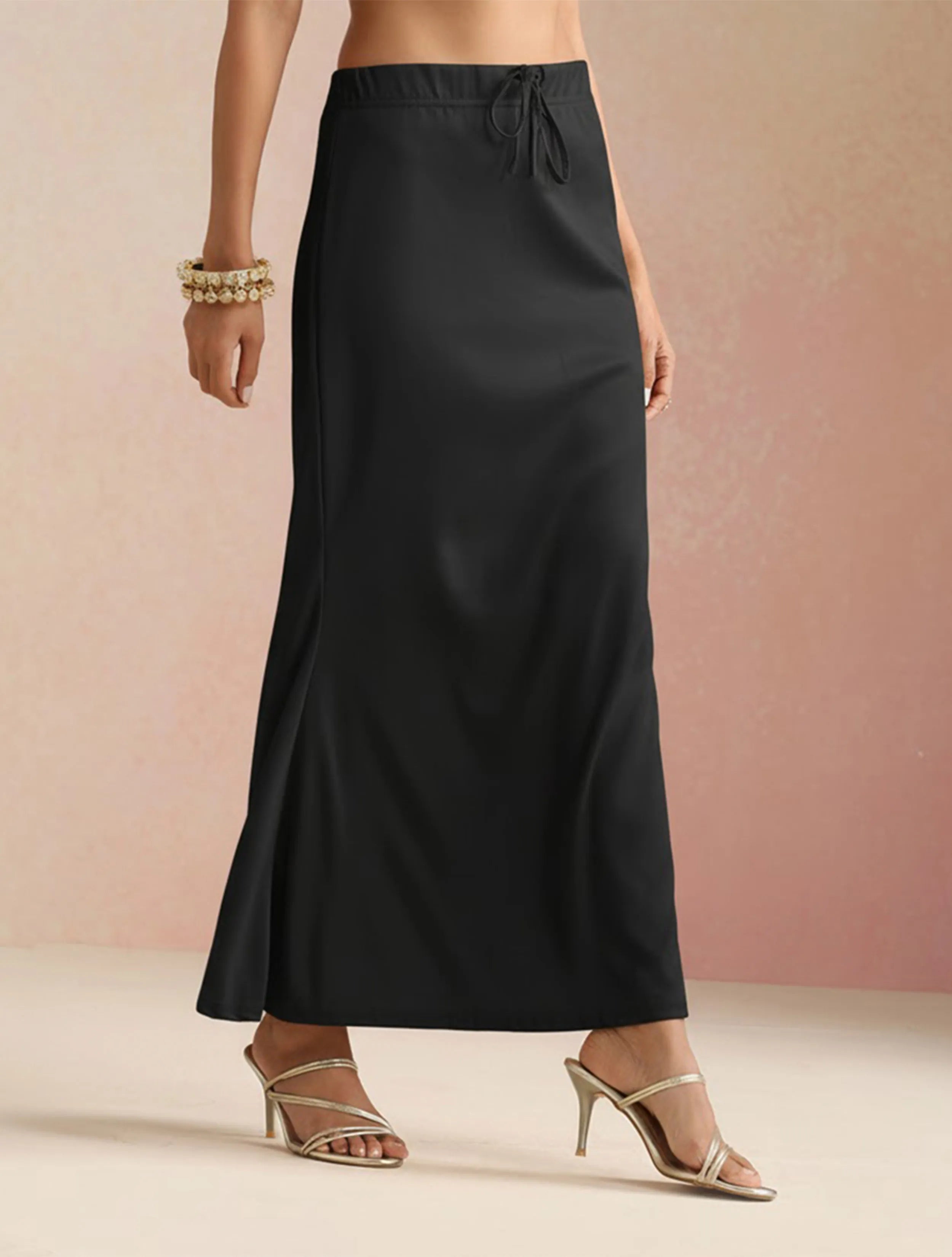 trueBrowns Black Petticoat Saree Shapewear