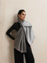 trueBrowns Grey Reversible Woollen Stole