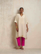 trueBrowns Ivory Tissue Kurta Co-ord Set