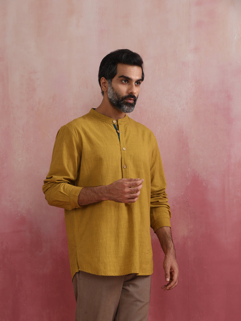 trueBrowns Men's Mustard Cotton Shirt