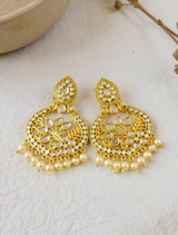 trueBrowns Mirror And Pearl Chandbali Earrings