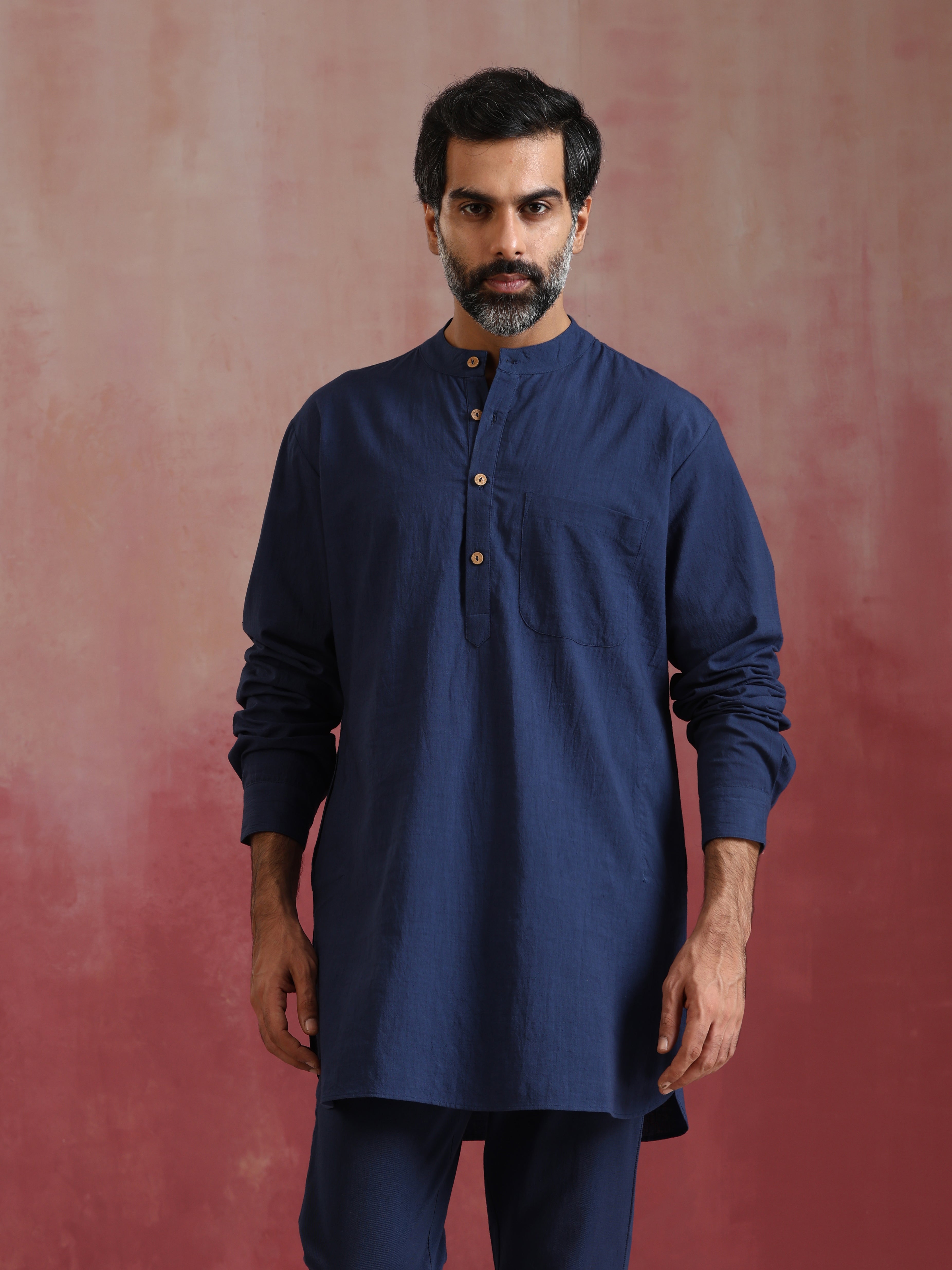 trueBrowns Men's Navy Cotton Co-ord set