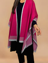 trueBrowns Pink Woollen Kaftan Cape