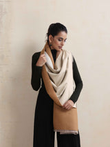 trueBrowns Brown Reversible Solid Woollen Stole