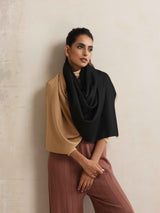 trueBrowns Black Reversible Woollen Stole