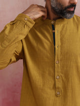 trueBrowns Men's Mustard Cotton Shirt