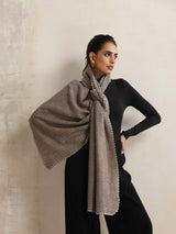 trueBrowns Grey Check Woollen Stole